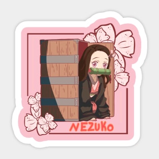 Nezuko in the Box - Nezuko Kamado, Demon Slayer, Anime, Kawaii, Manga Sticker